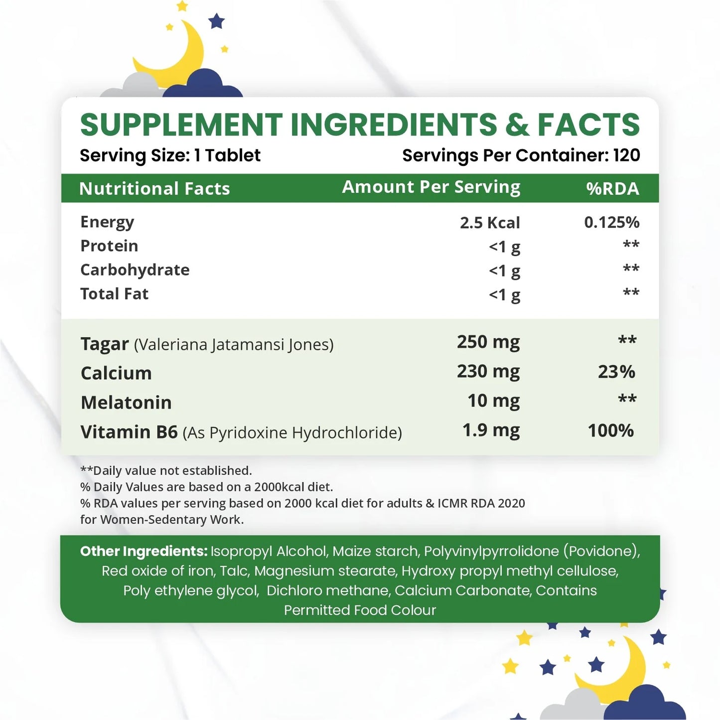 Vlado’s Himalayan Organics Melatonin 10mg + Tagar 250mg - Potent Sleep Aid Formula