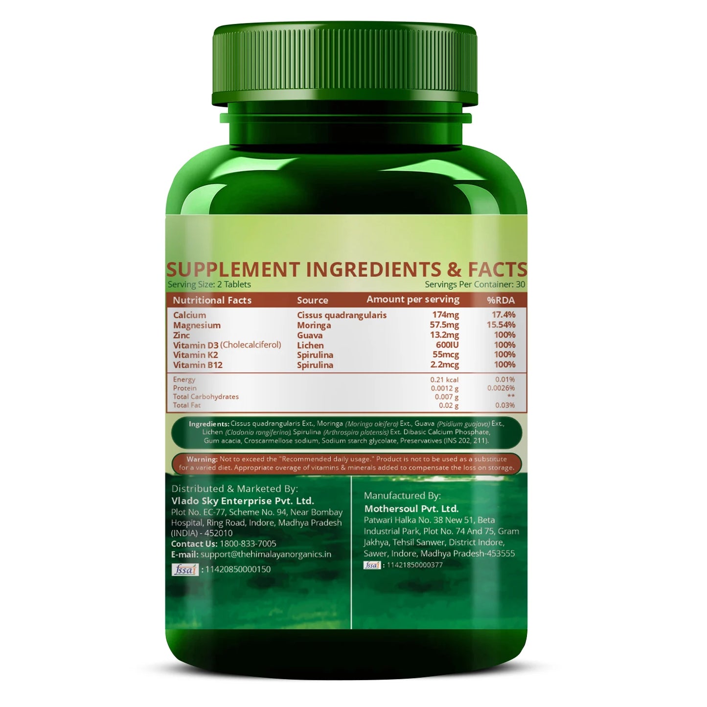 Vlado's Himalayan Organics Calcium + Magnesium + Zinc