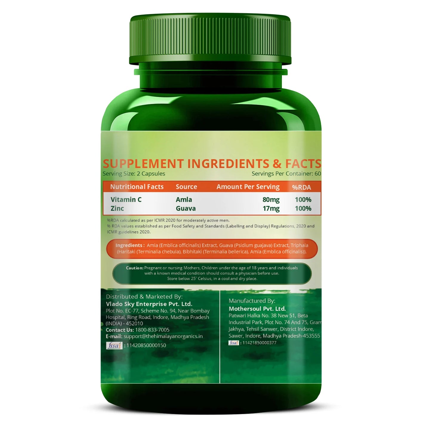 Vlado’s Himalayan Organics Vitamin C + Zinc | Immunity & Skin