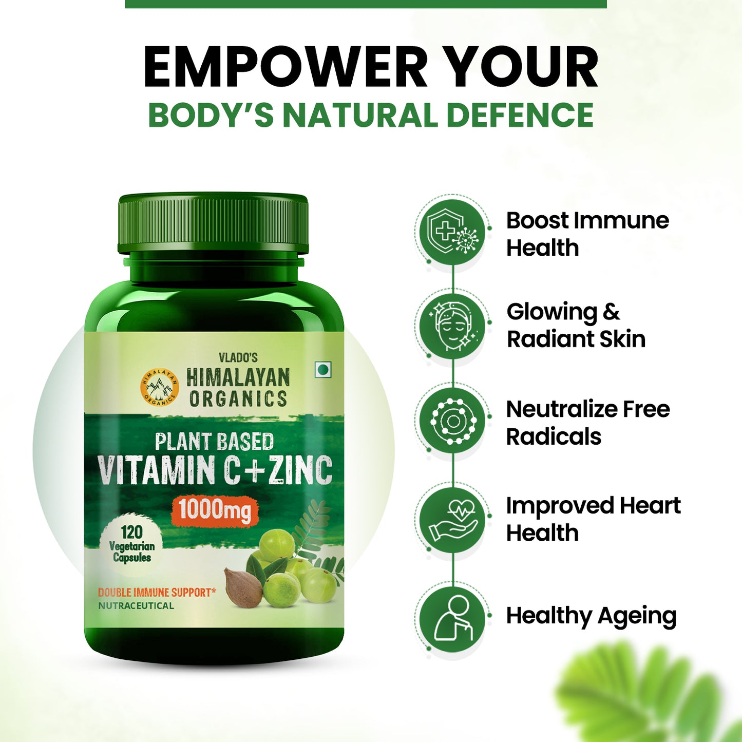 Vlado’s Himalayan Organics Vitamin C + Zinc | Immunity & Skin