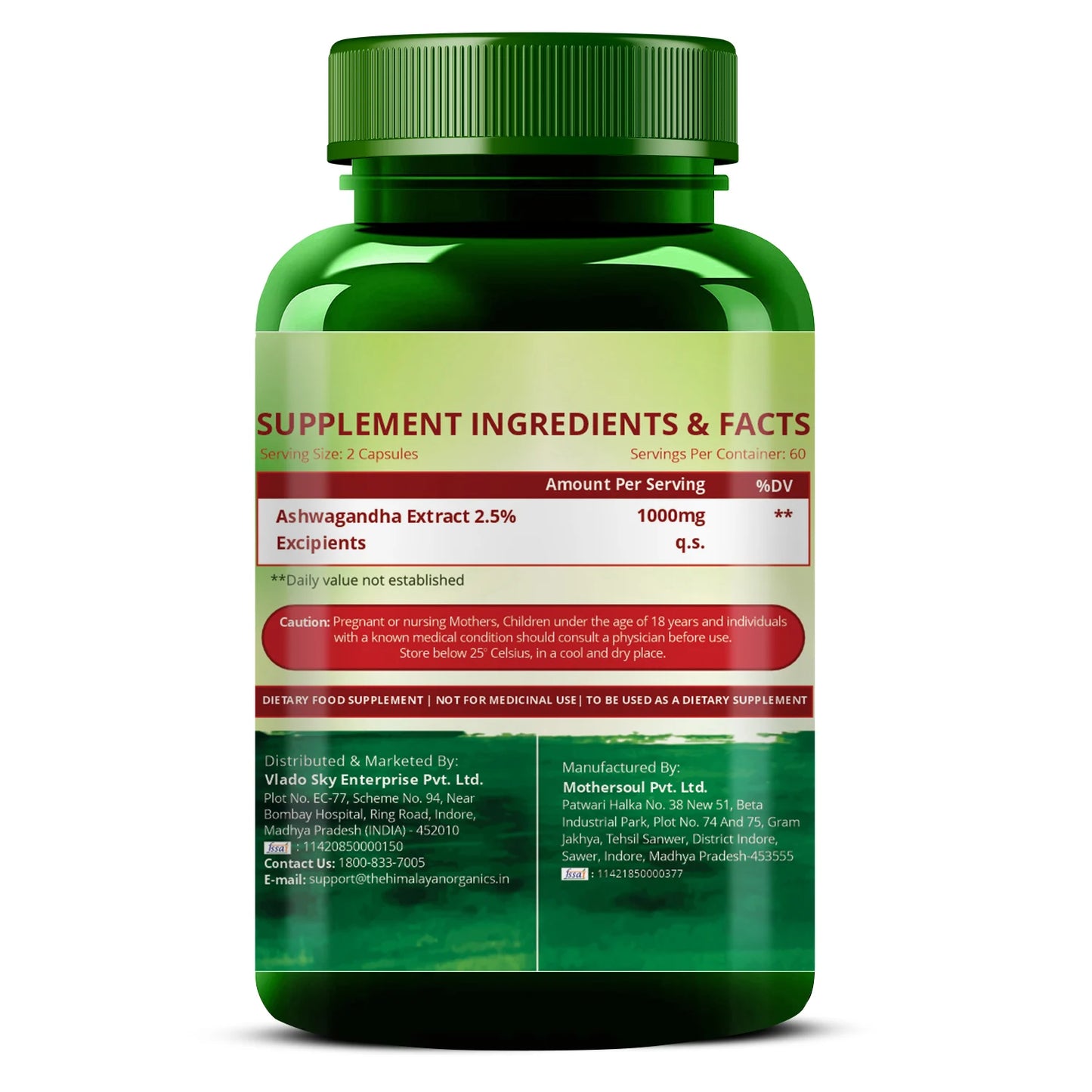 Vlado’s Ashwagandha 1000mg for Energy & Endurance