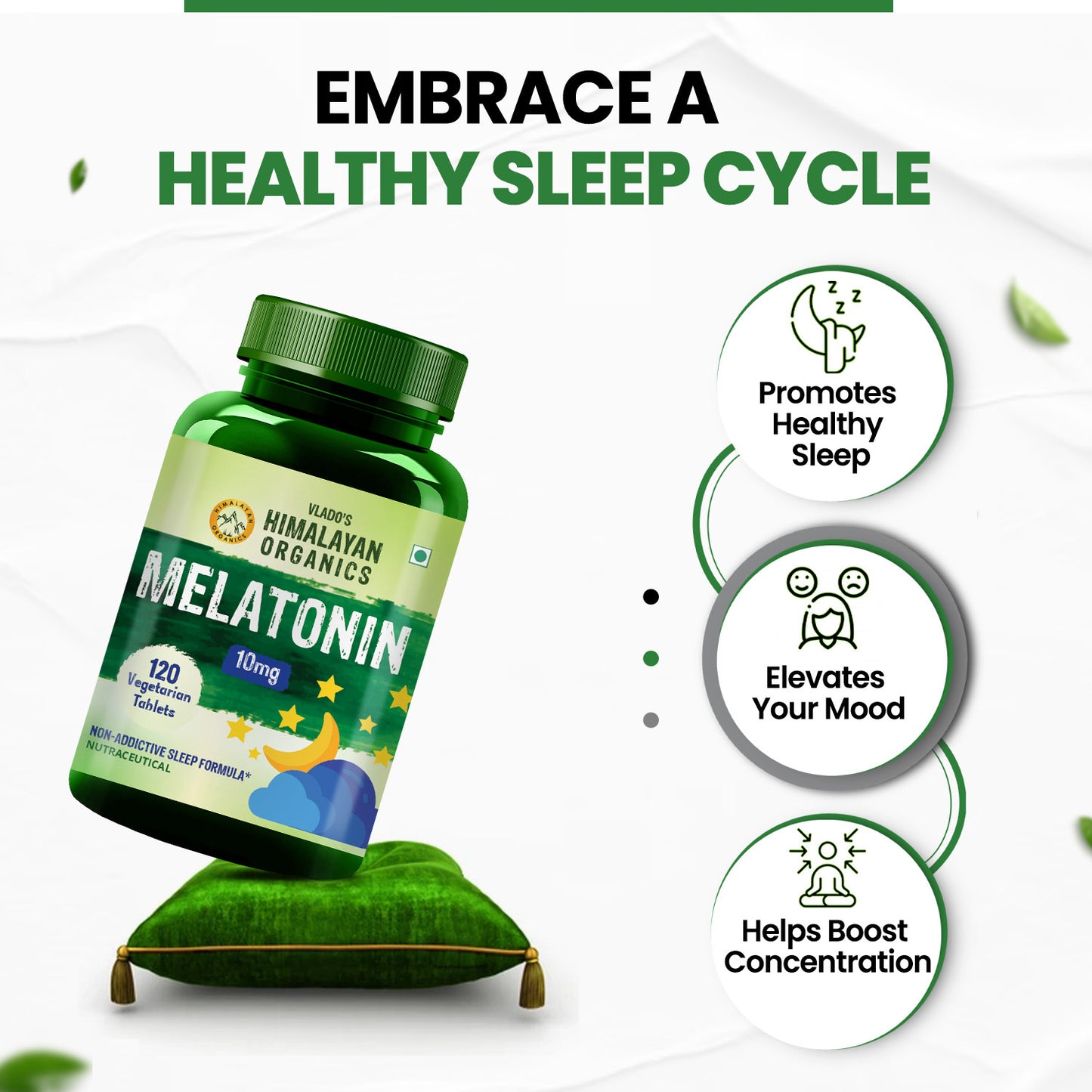 Vlado’s Himalayan Organics Melatonin 10mg - Healthy Sleep Cycle