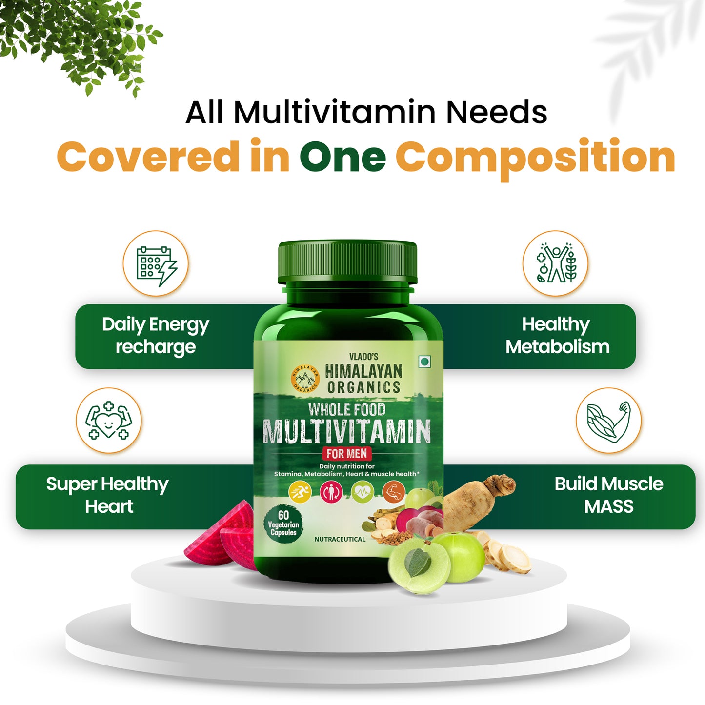 Vlado's Himalayan Organics Multivitamin Men | Natural & Whole Food