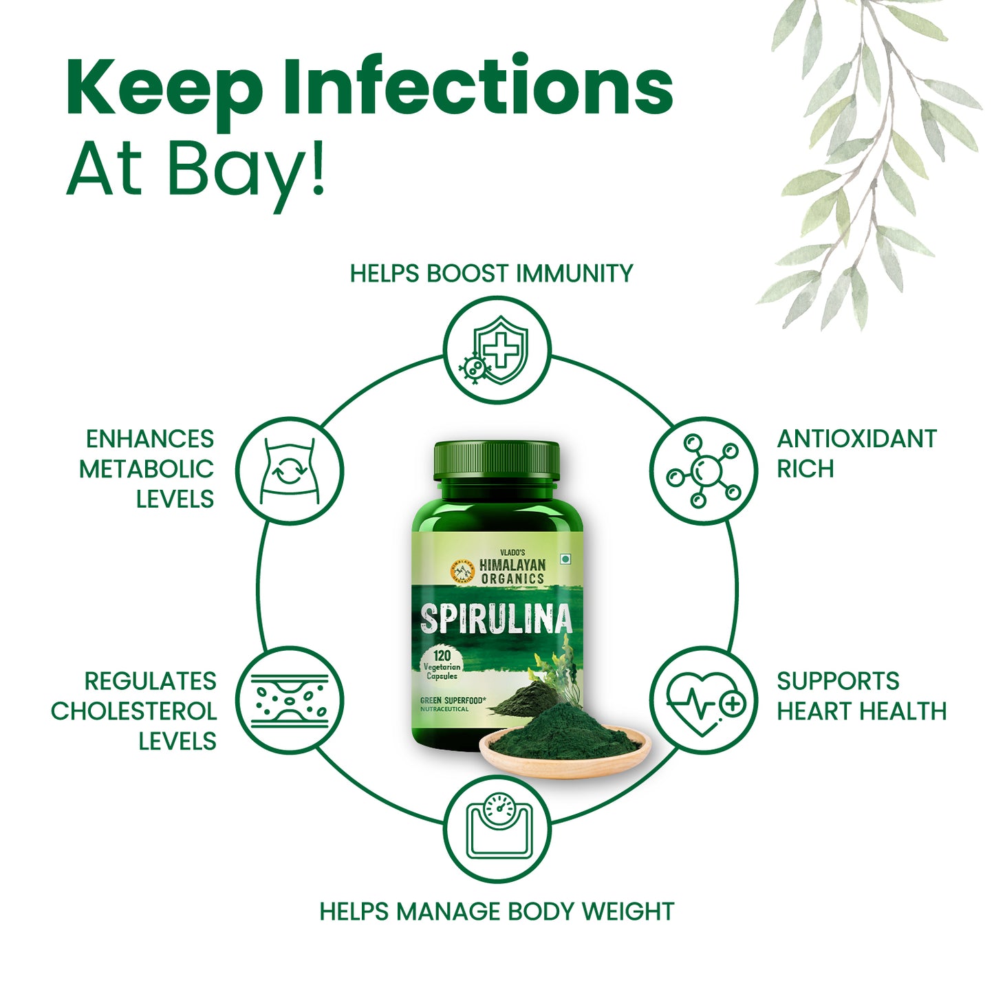Vlado’s Himalayan Organics Spirulina 2000mg Capsules