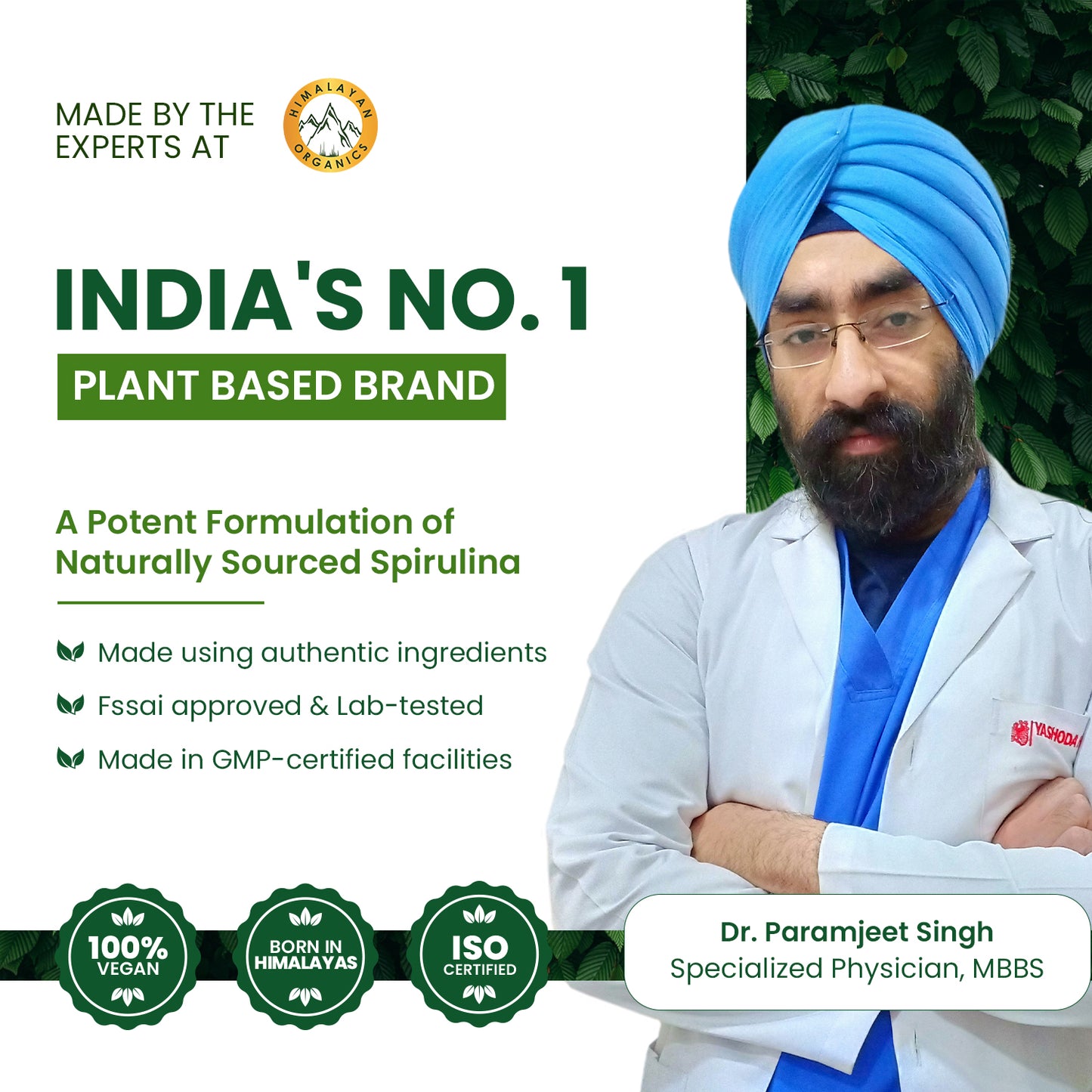 Vlado’s Himalayan Organics Spirulina 2000mg Capsules