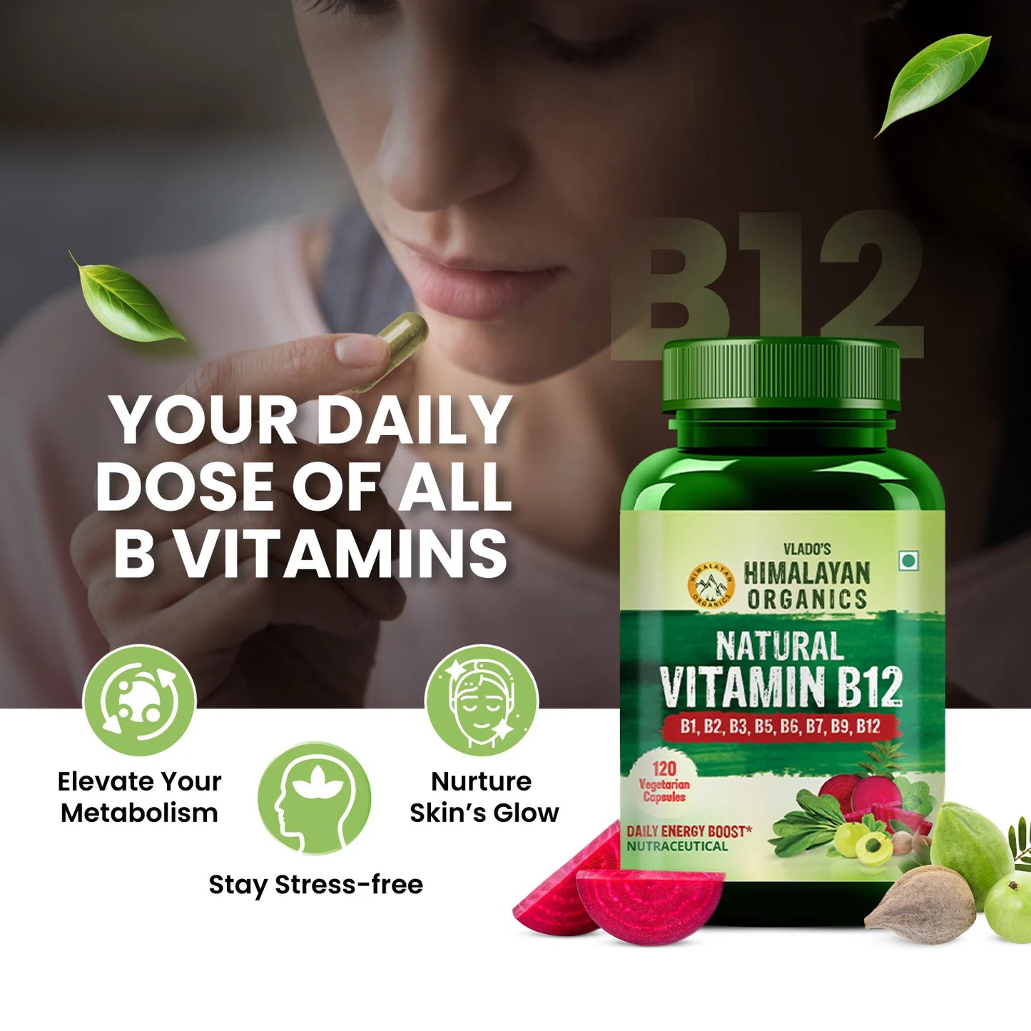 Vlado’s Himalayan Organics Natural Vitamin B12 | Energy & Nerve