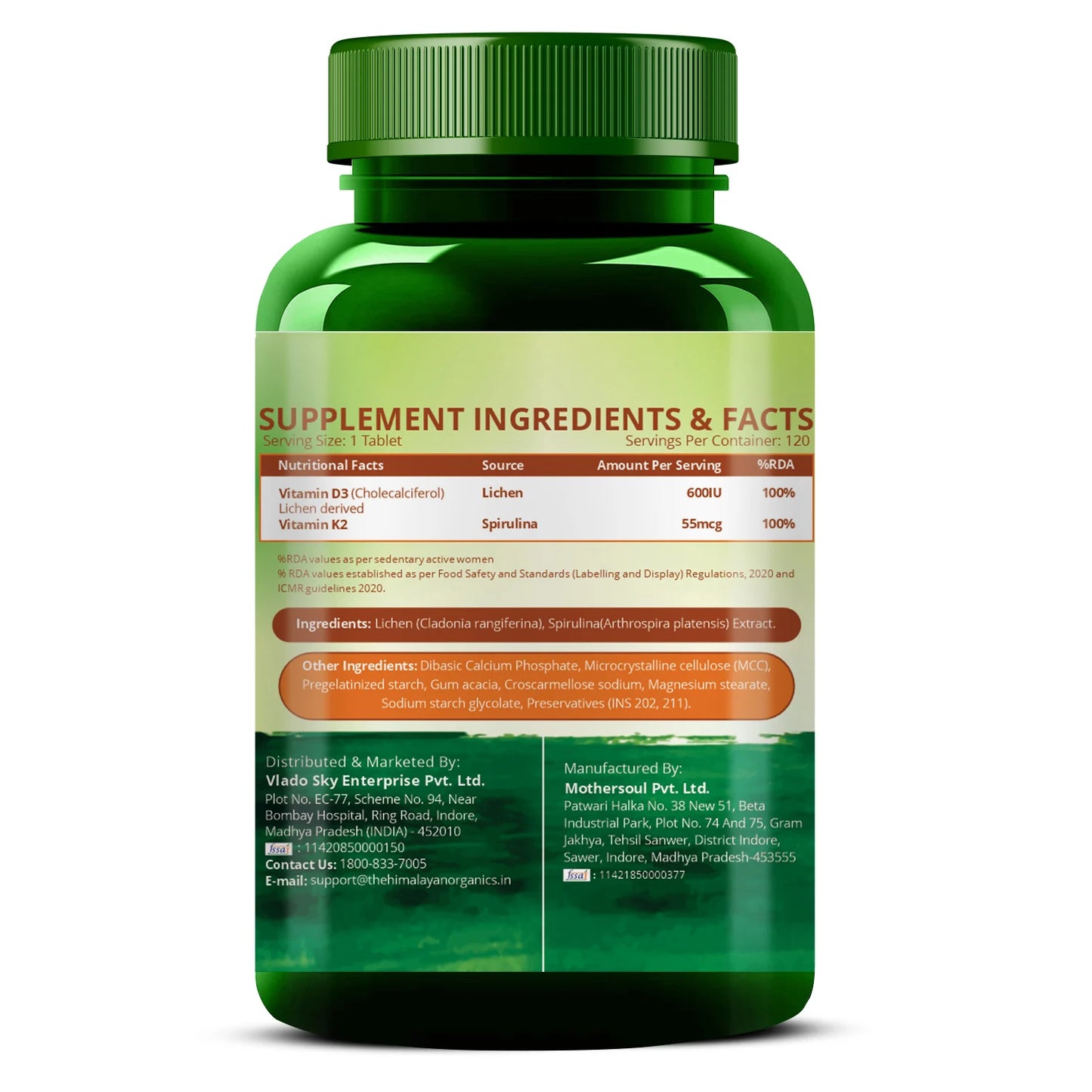 Vitamin D3 + K2 MK7 Supplement | Vlado’s Organics