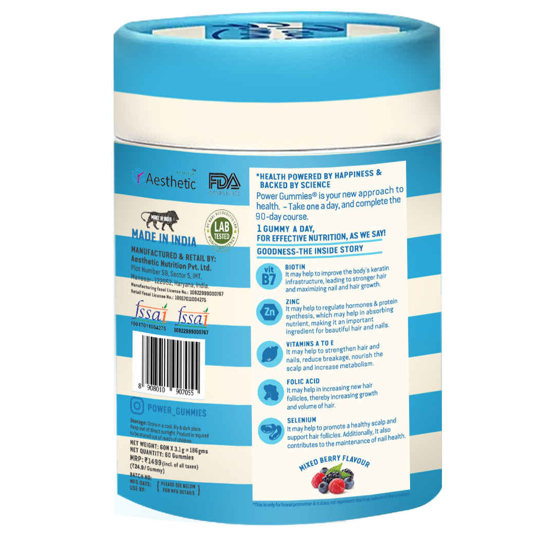 Power Gummies for Gorgeous Hair & Nails with Biotin