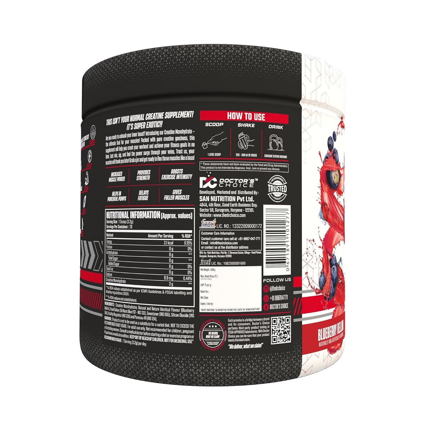 Doctor's Choice Creatine Monohydrate | 3g Pure Power Boost