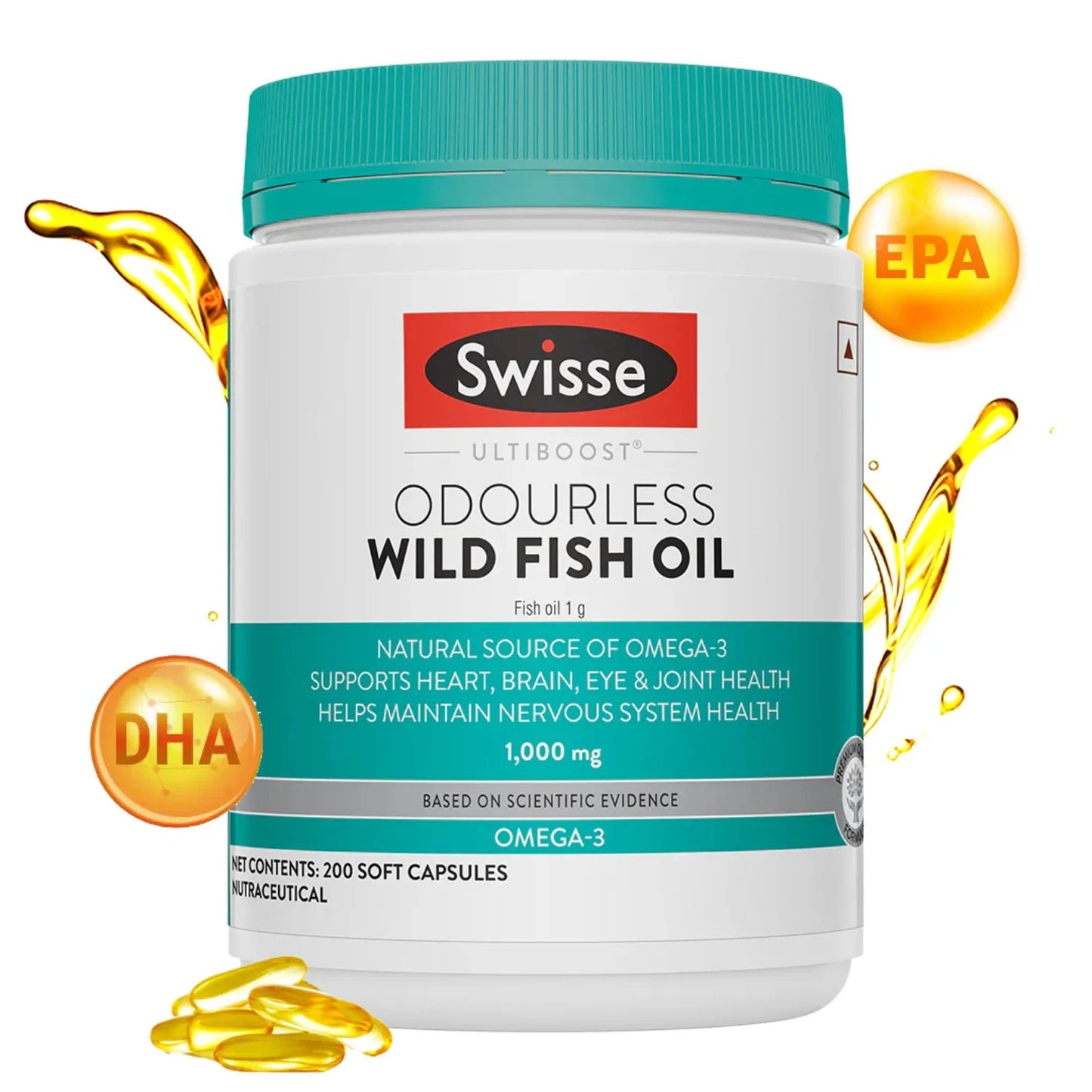 Swisse Ultiboost Wild Fish Oil 1000mg - Odourless & Pure