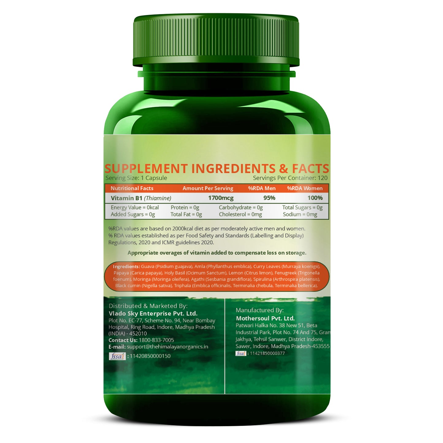 Vlado’s Himalayan Organics Vitamin B1 | Memory & Energy Boost