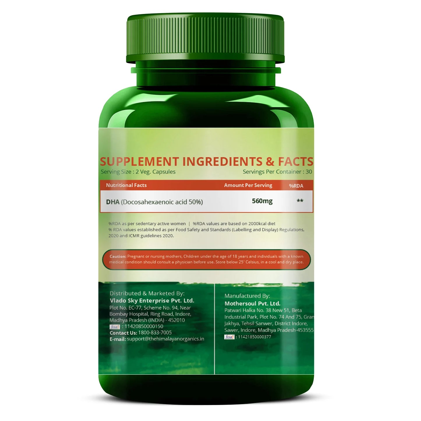 Vlado’s Himalayan Organics Vegan Omega 3 with DHA
