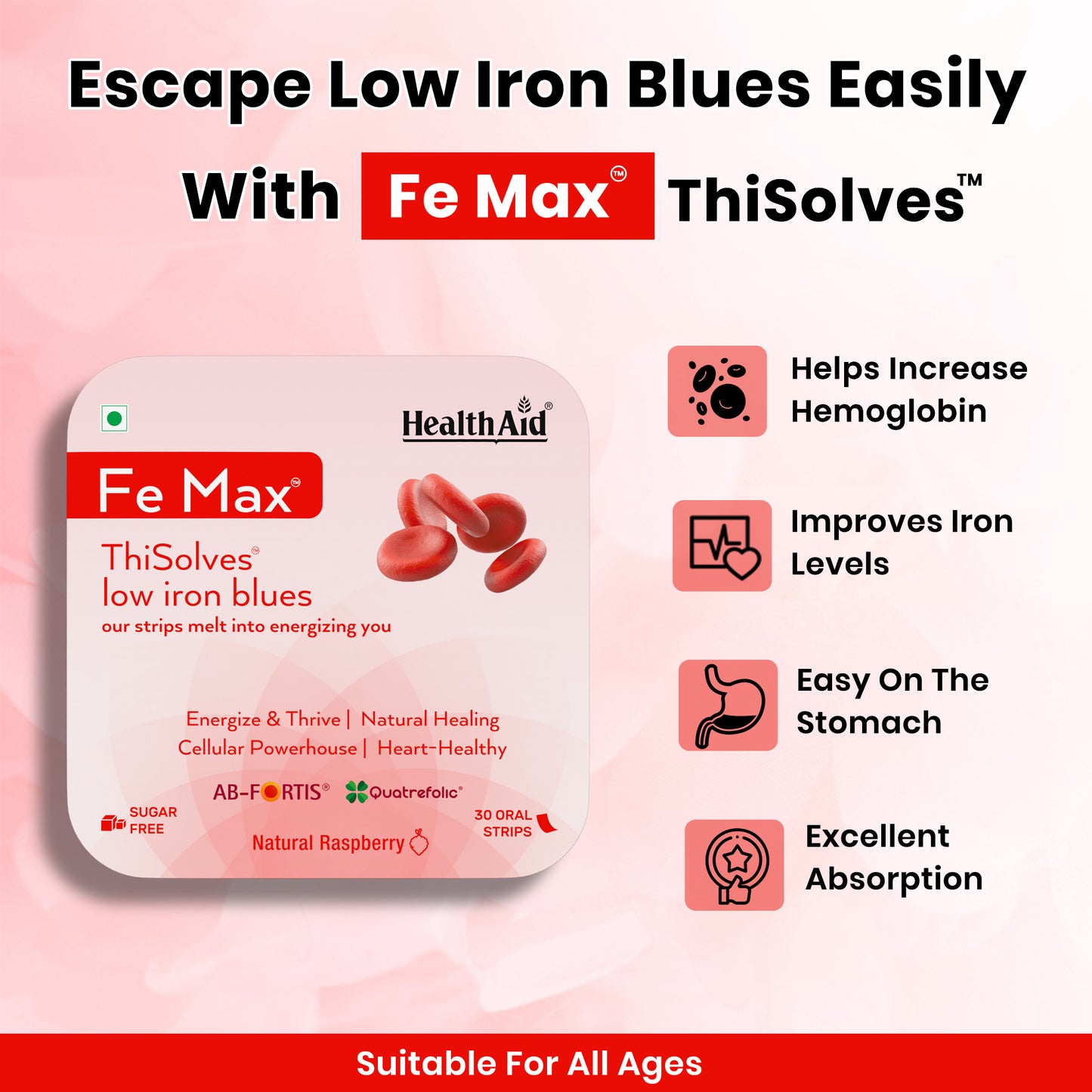 HealthAid Fe Max | Fast Absorbing Iron Oral Strips
