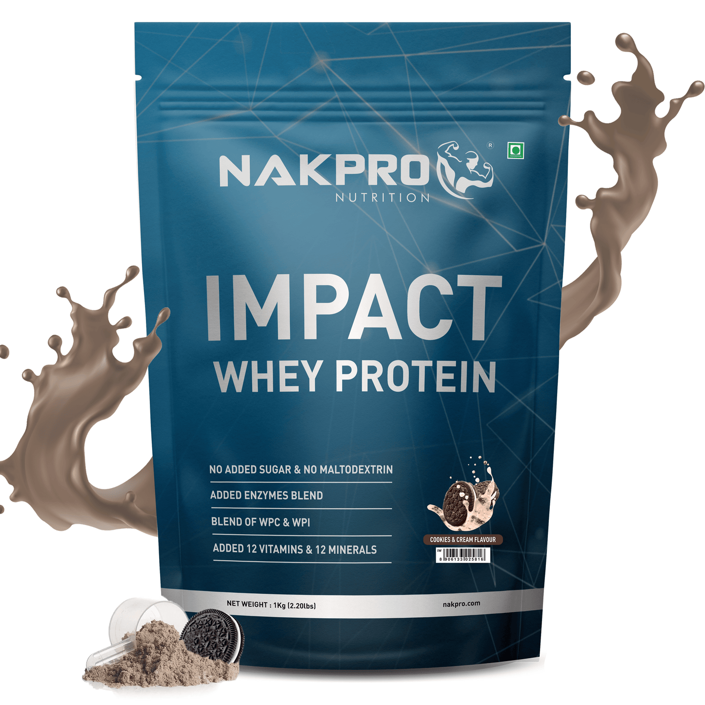 Nakpro Impact Whey Protein | 24g Protein & 4.9g BCAA