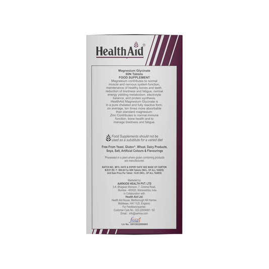 HealthAid Magnesium Glycinate with Zinc | Muscle & Sleep