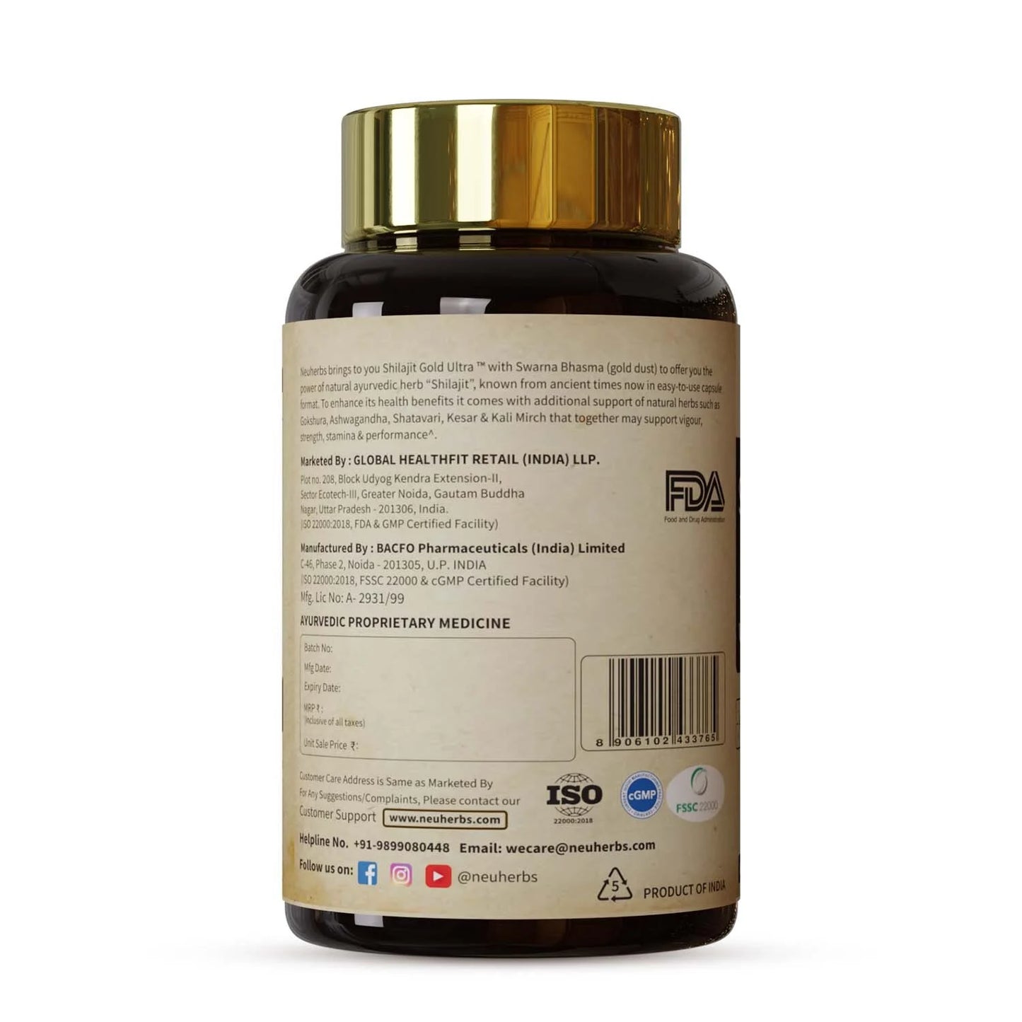 Neuherbs Shilajit Gold Ultra Resin for Energy & Stamina
