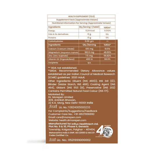 Dr. Morepen Calcium+ Advanced | Bone & Muscle Support