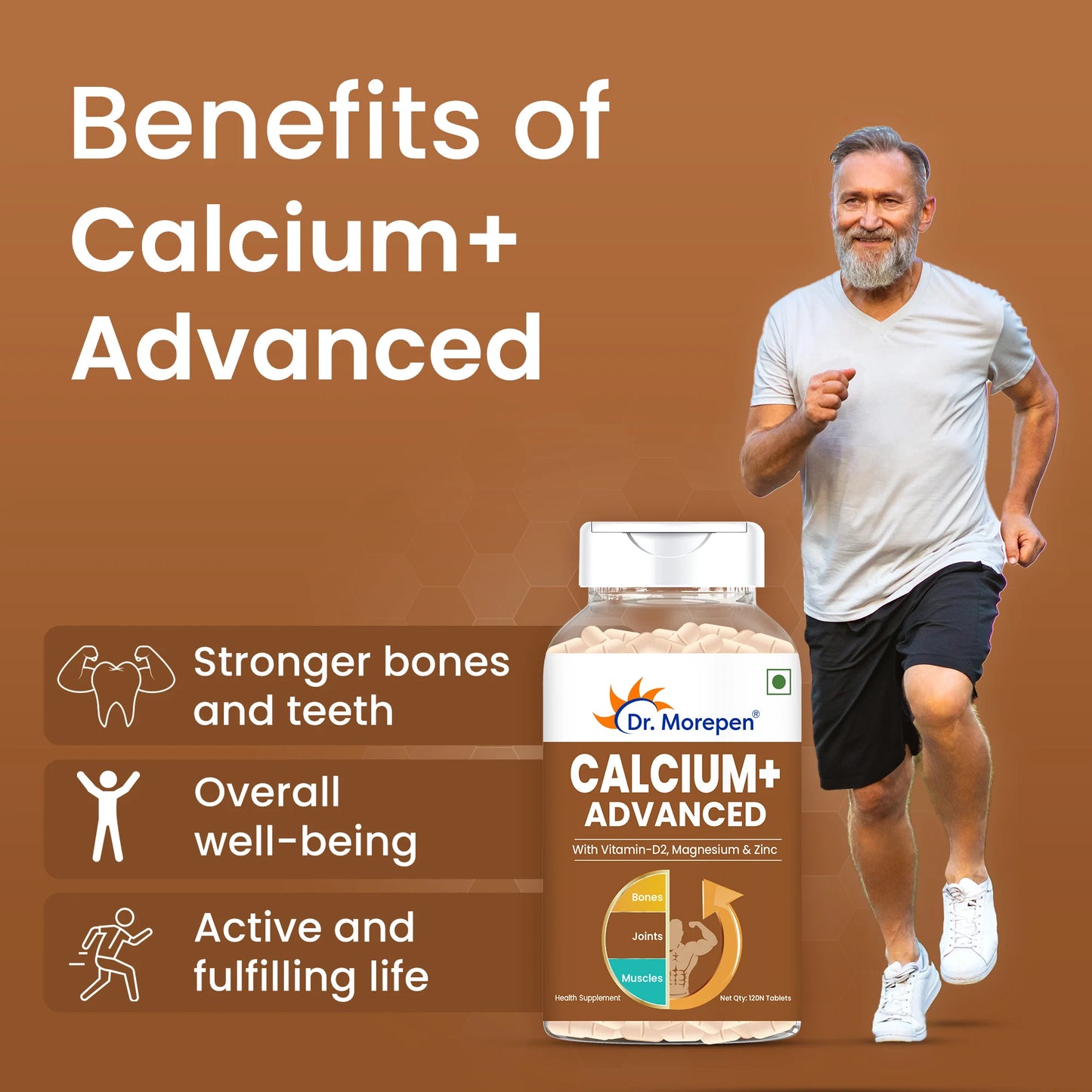 Dr. Morepen Calcium+ Advanced | Bone & Muscle Support