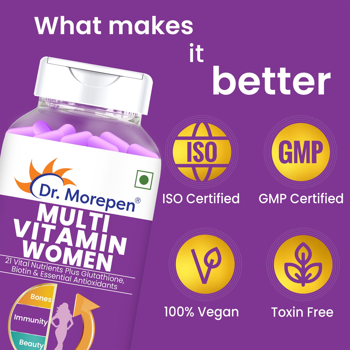 Dr. Morepen Multivitamin Women | Energy & Immunity Booster