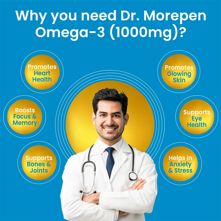 Dr. Morepen Omega 3 Deep Sea Fish Oil Triple Strength 1250mg