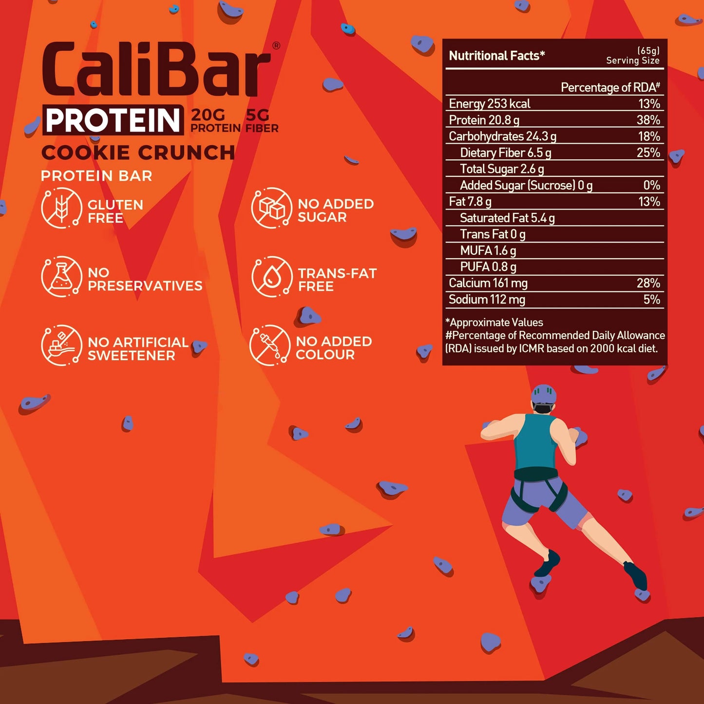 CaliBar 20g Protein Bar Cookie Crunch Crispy