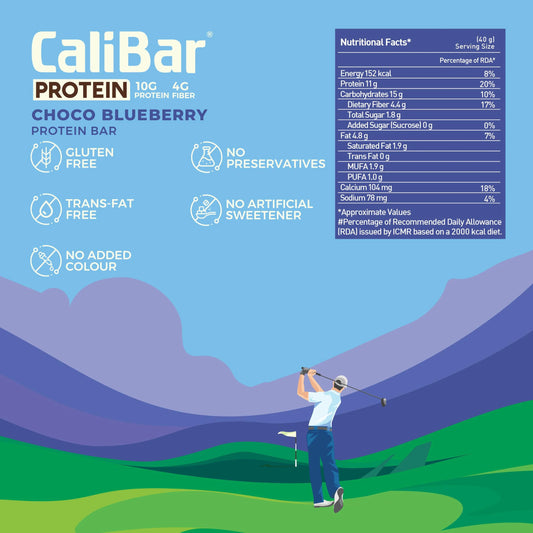 CaliBar 10g Protein Bar – Choco Blueberry Crispy