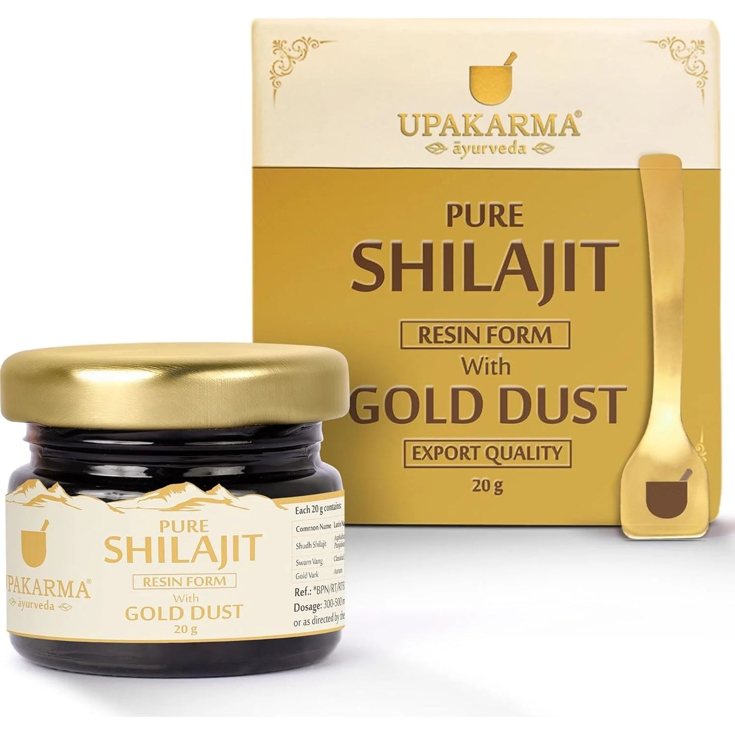 Upakarma Ayurveda Shilajit Resin with Gold Dust
