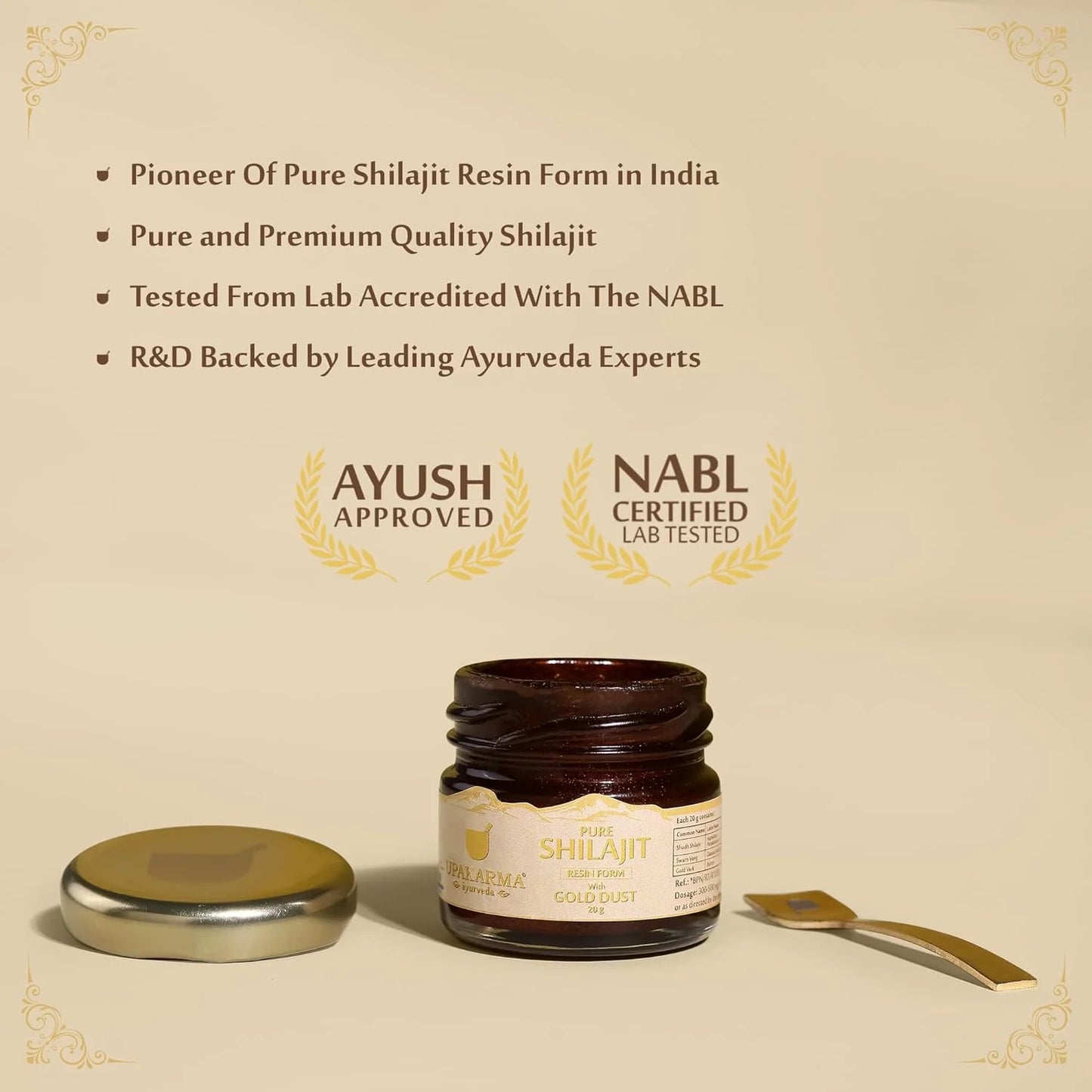 Upakarma Ayurveda Shilajit Resin with Gold Dust