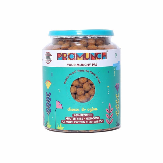 PROMUNCH Roasted Soya Snack Cheese & Onion 300gm | Protein Snack