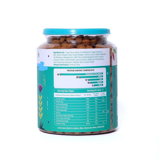 PROMUNCH Roasted Soya Snack Cheese & Onion 300gm | Protein Snack