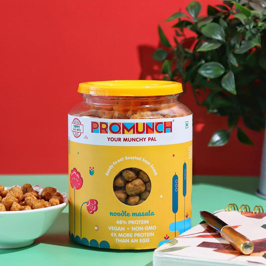 PROMUNCH Roasted Soya Snack Noodle Masala 300gm | High Protein