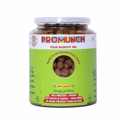 PROMUNCH Roasted Soya Snack Tangy Pudina 300gm | High Protein