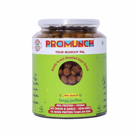 PROMUNCH Roasted Soya Snack Tangy Pudina 300gm | High Protein