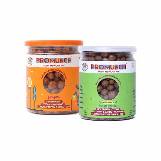 PROMUNCH Roasted Soya Snack Tangy Pudina | Protein 150gm PROMUNCH Roasted Soya Snack Peri-Peri | Vegan Protein 150gm