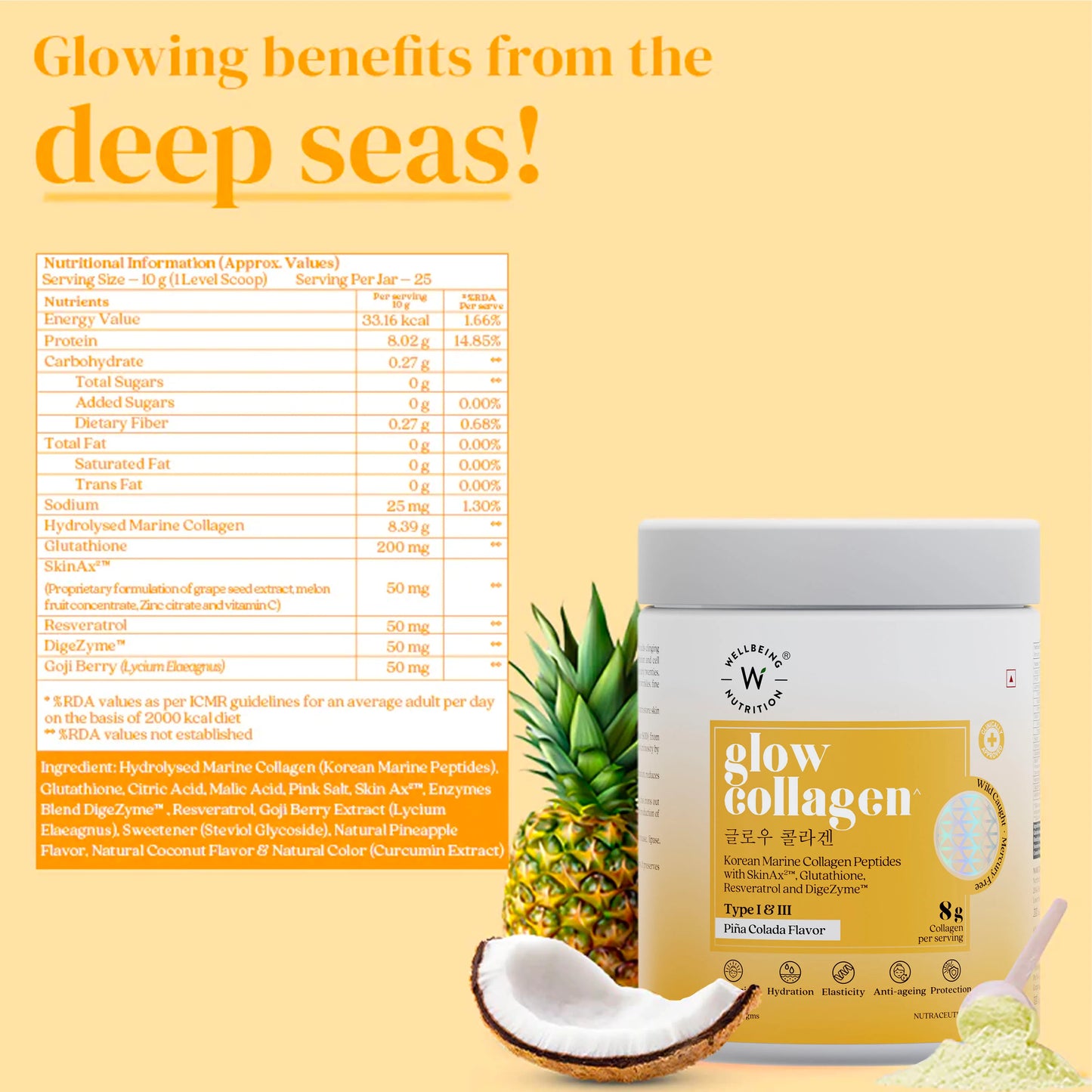 Wellbeing Korean Marine Collagen Peptides | Glow & Renew