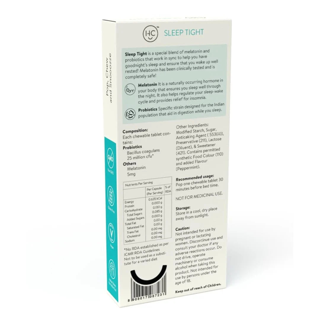 Velbiom Sleep Tight Chewmints | Melatonin & Probiotics