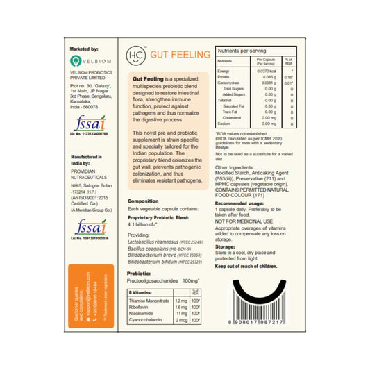 Velbiom Happy Cultures Gut Feeling | Probiotic Gut Health