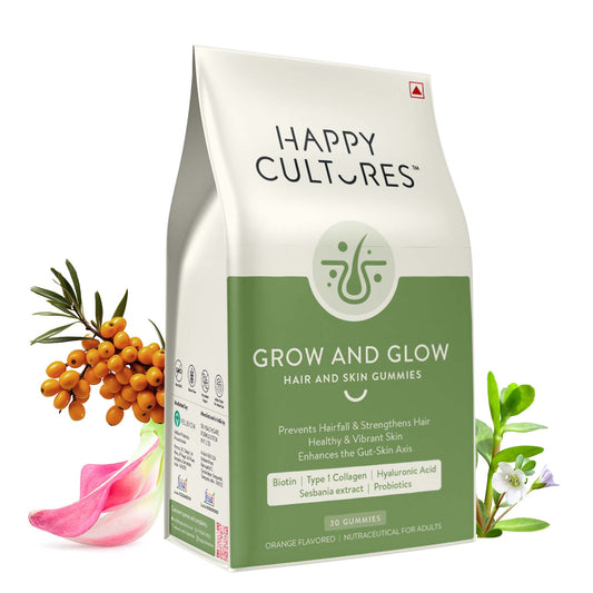 Velbiom Happy Cultures Grow and Glow | Hair & Skin Gummies