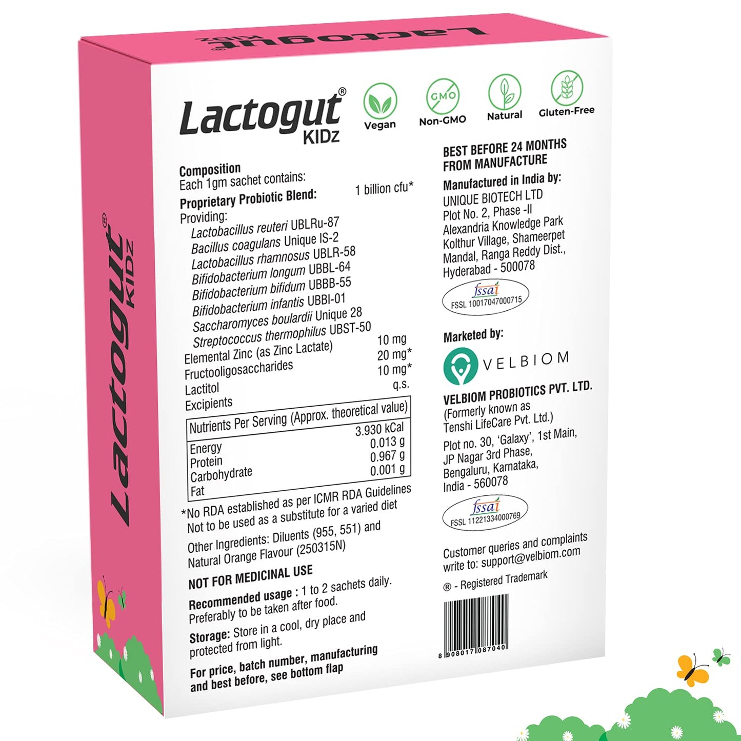 Velbiom Lactogut Kidz | Probiotic for Kids’ Gut Health