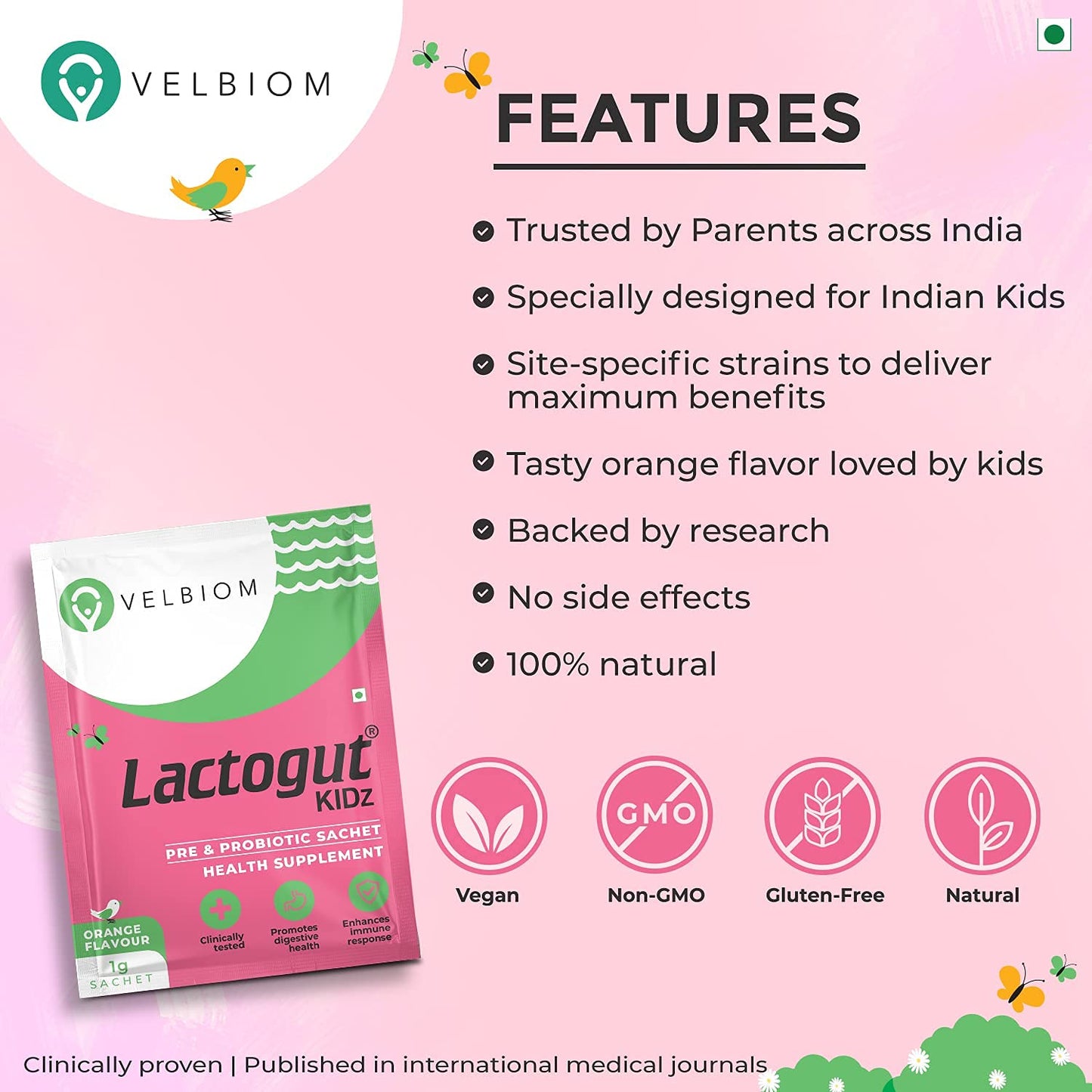Velbiom Lactogut Kidz | Probiotic for Kids’ Gut Health
