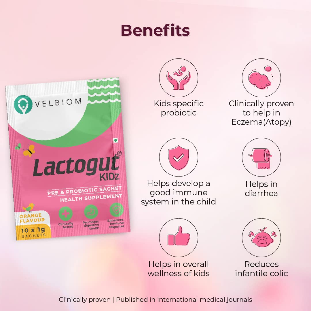 Velbiom Lactogut Kidz | Probiotic for Kids’ Gut Health