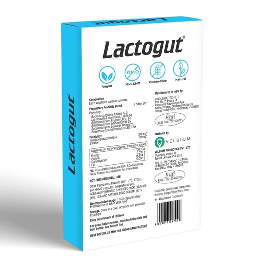 Velbiom Lactogut | Probiotic Supplement for Gut & Immunity
