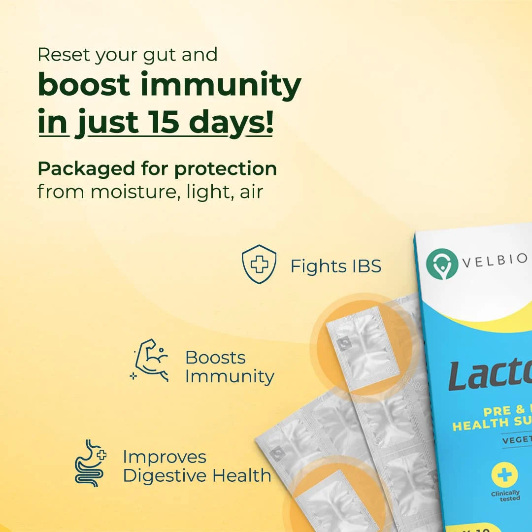 Velbiom Lactogut | Probiotic Supplement for Gut & Immunity