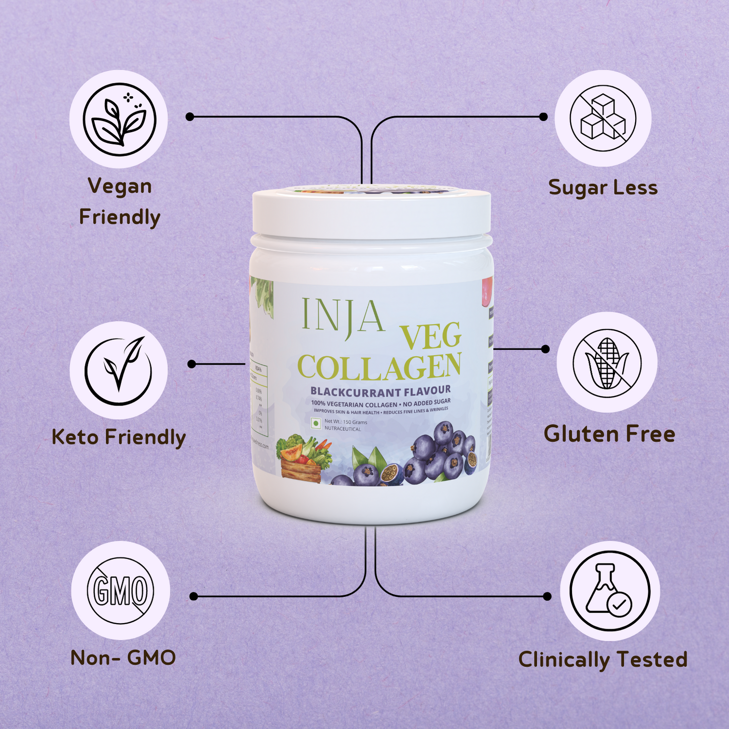 INJA Veg Collagen Supplement | Plant-Based Skin Support