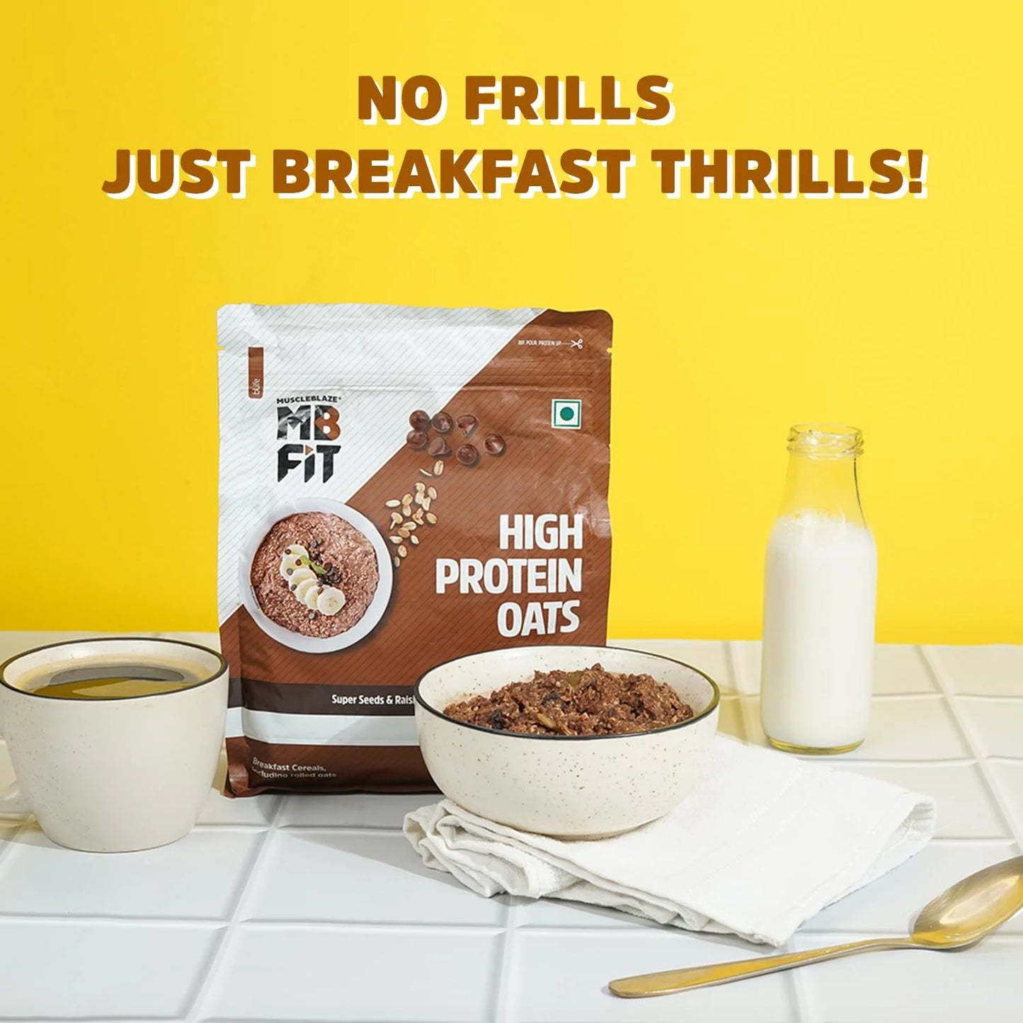 MuscleBlaze High Protein Oats | 22g Protein, High Fiber