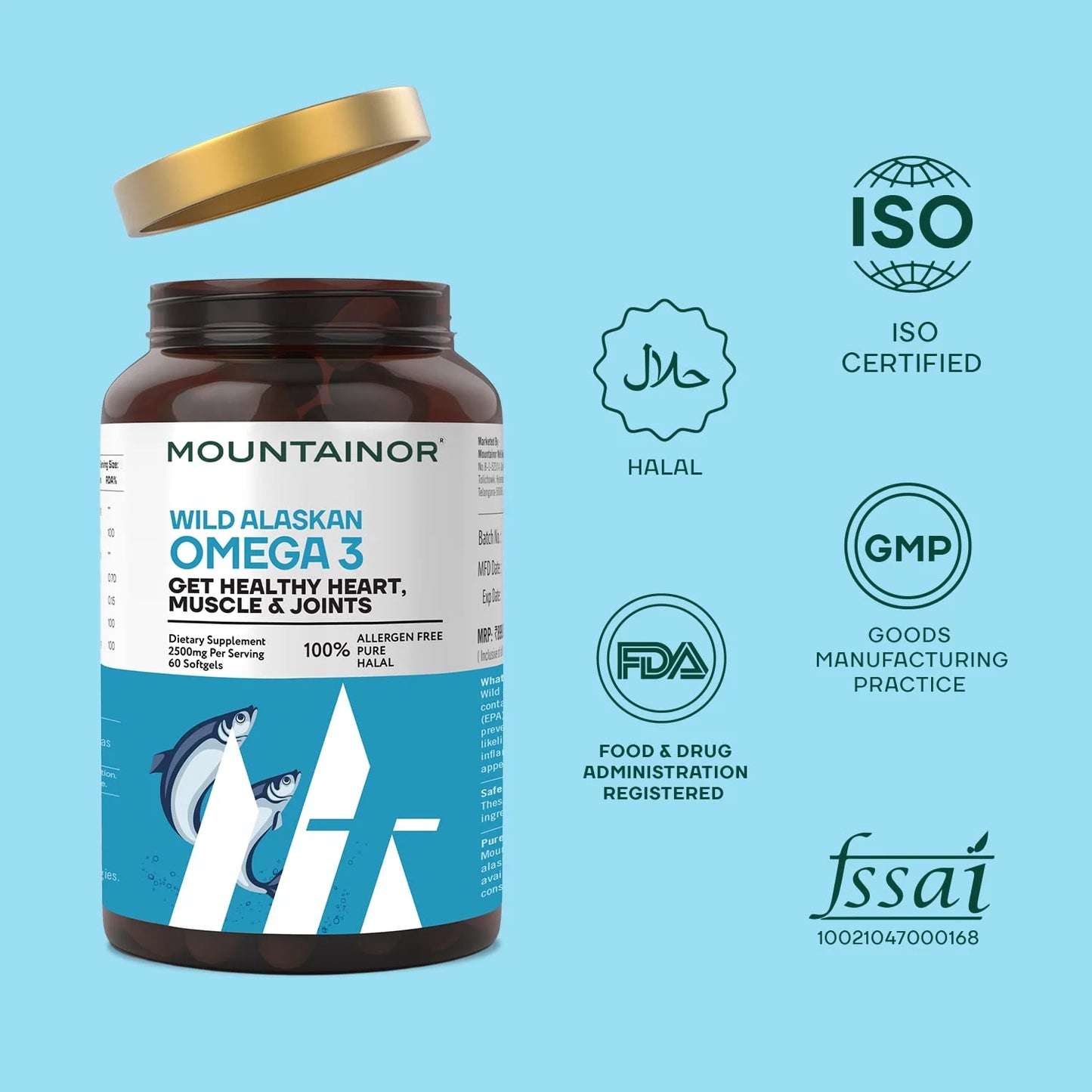 Mountainor Wild Alaskan Omega 3 Fish Oil 2500mg