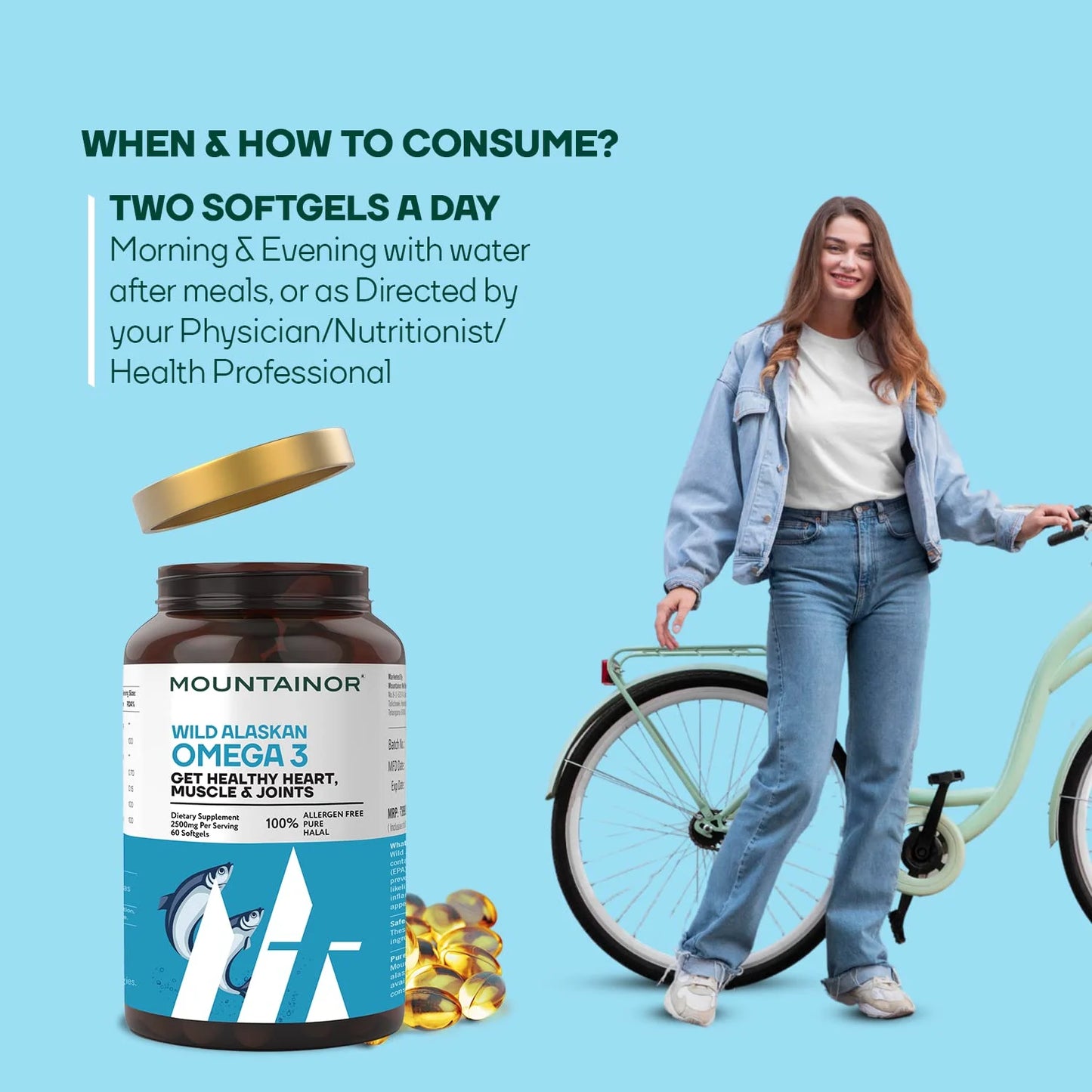 Mountainor Wild Alaskan Omega 3 Fish Oil 2500mg