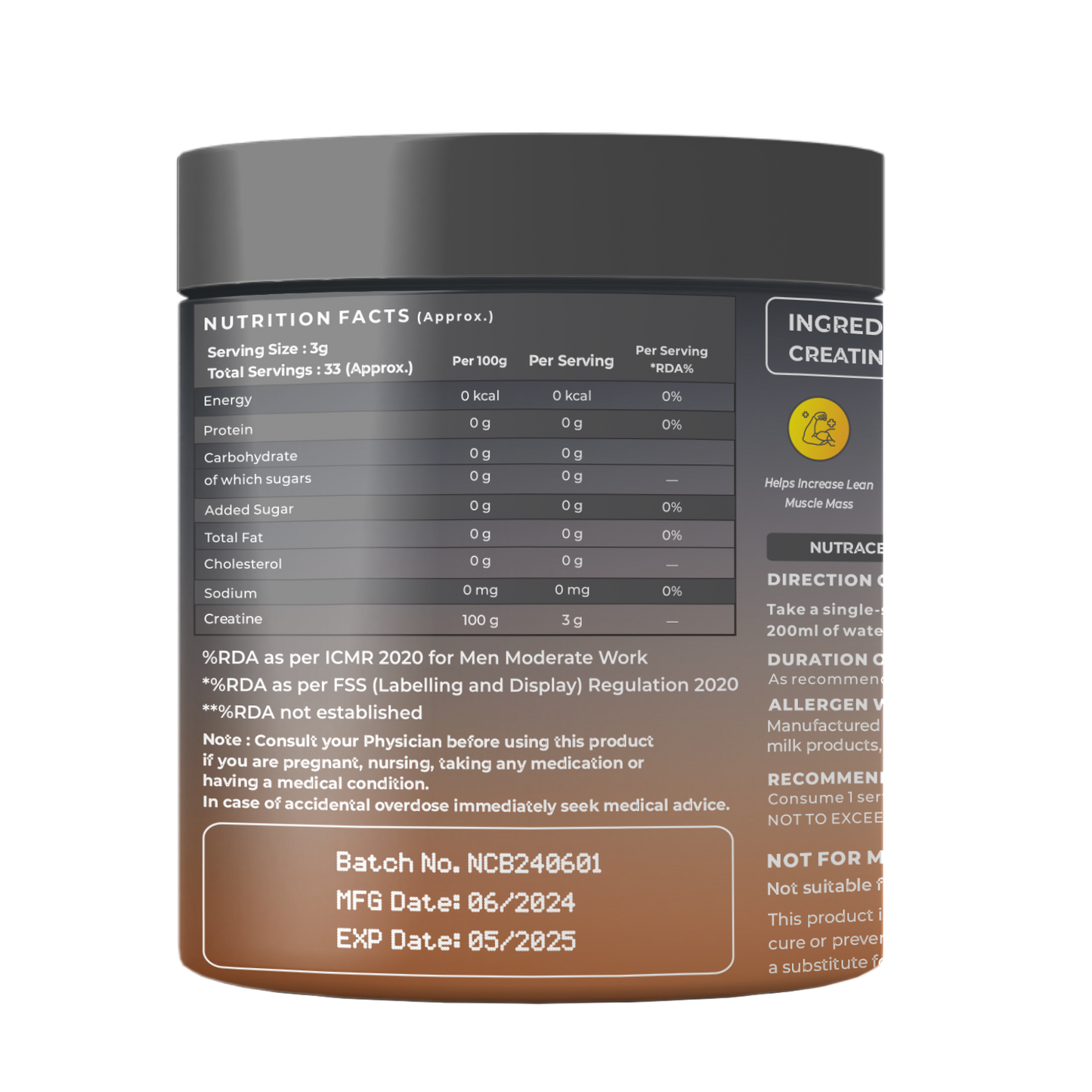 Naturaltein Crea Boost | Pure Micronized Creatine Powder