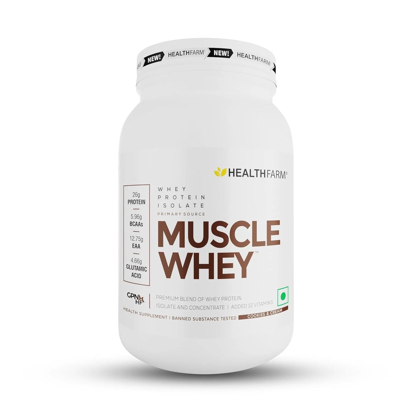 Healthfarm Muscle Whey Protein - 26g Premium Protein Scoop