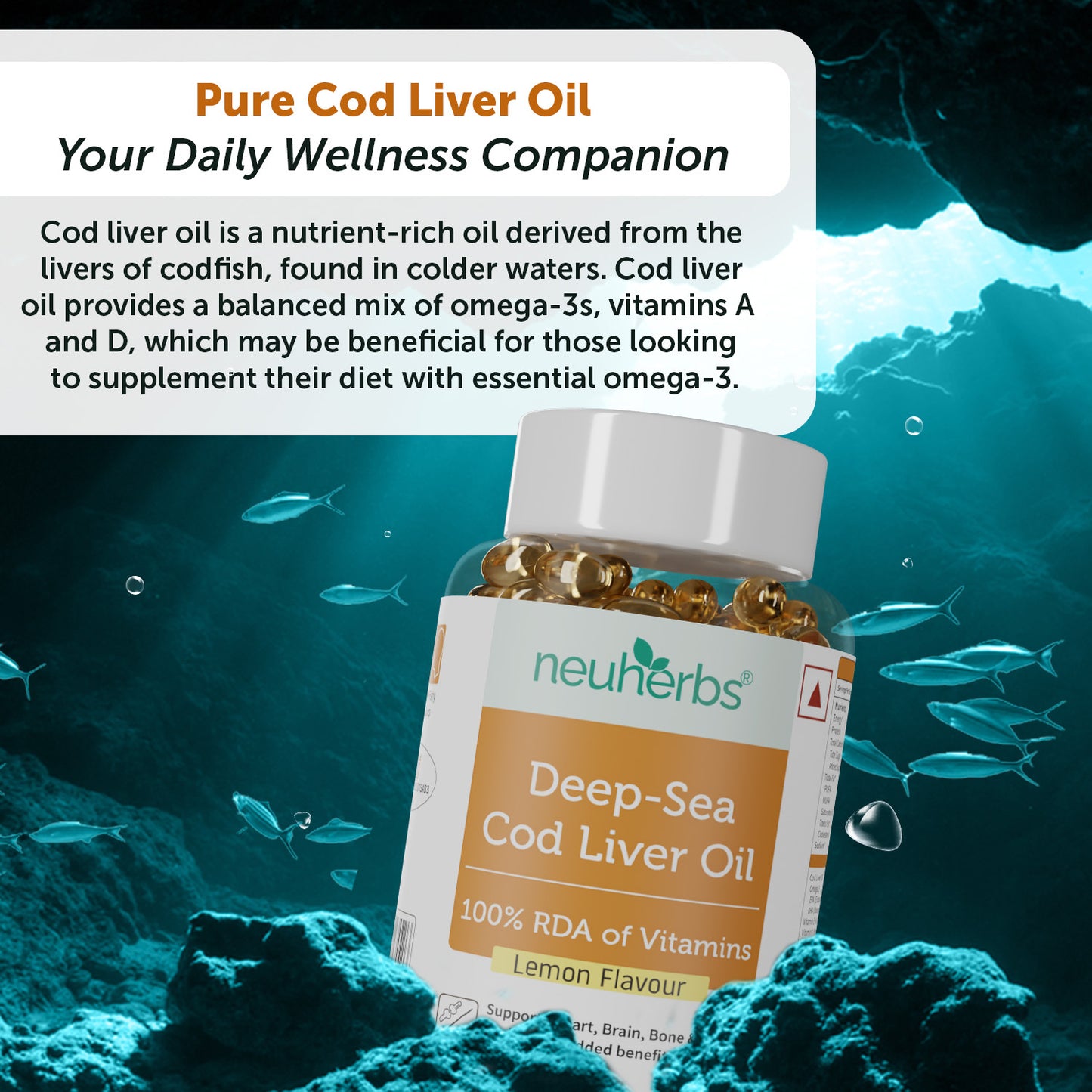 Neuherbs Deep Sea Cod Liver Oil Lemon - Immunity & Health